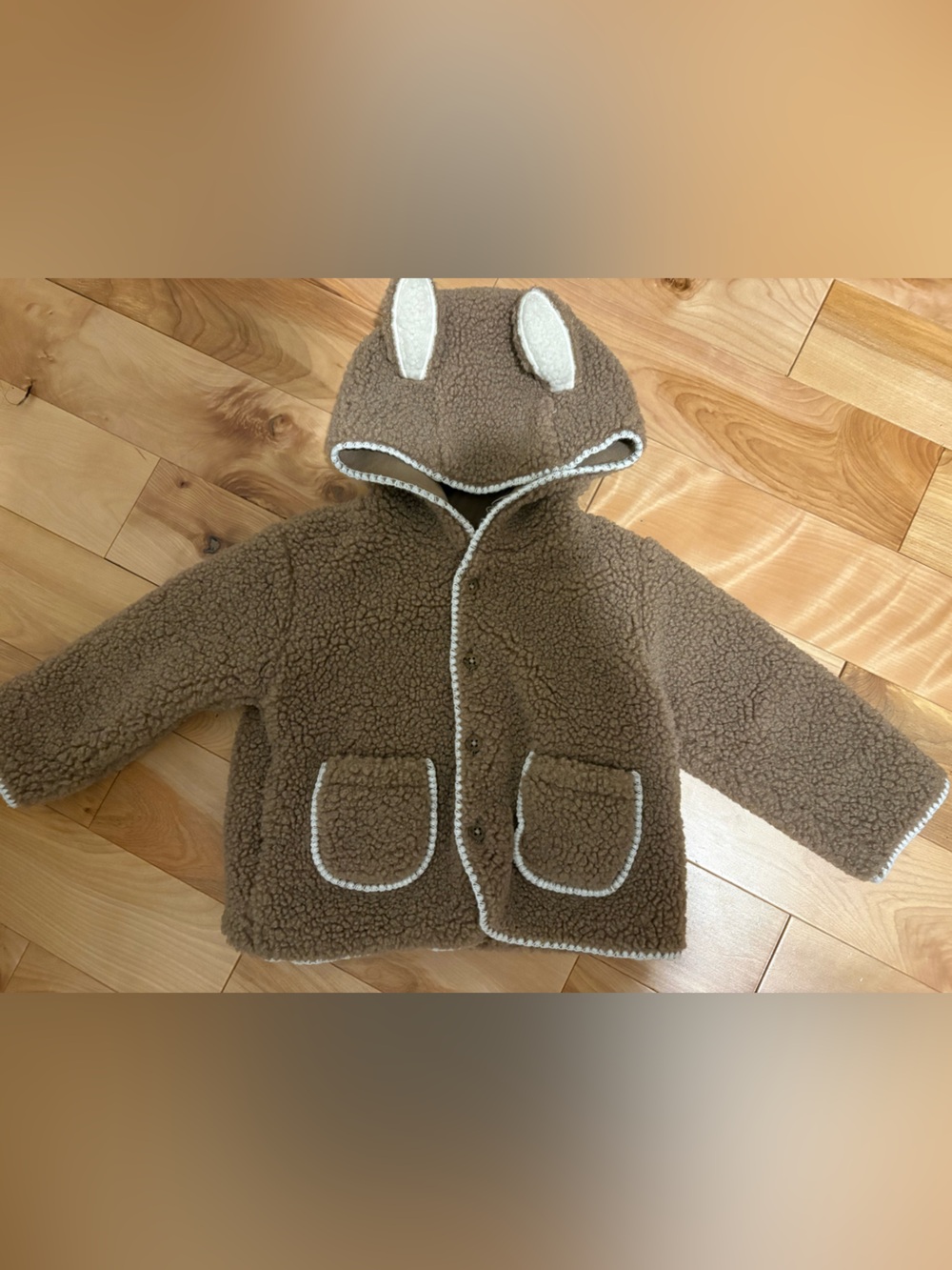 Marks & Spencer borg bunny ear jacket, size 6-9m